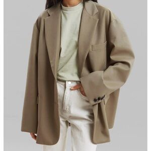 Frankie Oversized Boyfriend Blazer - Desert Taupe One Size